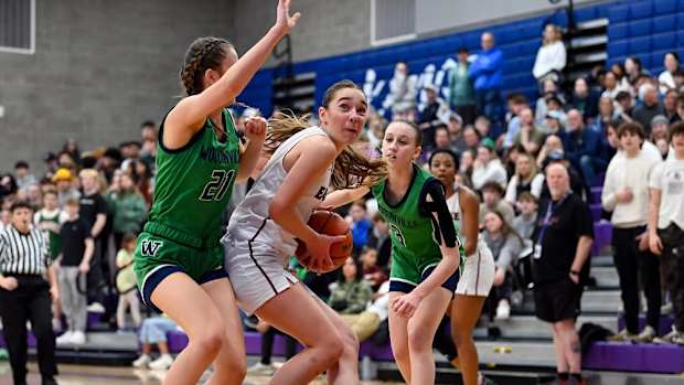 2022-23 Washington girls basketball: Woodinville vs. Eastlake for 4A KingCo Tournament title.